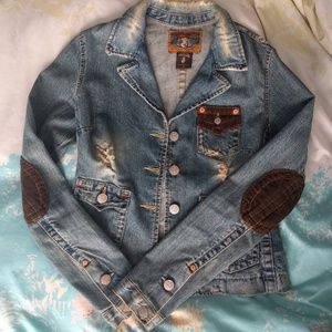 True Religion deconstructed denim blazer